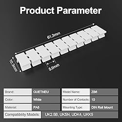 GUETNEU 20Pcs ZB6 Blank Terminal Marker Strip, DIN