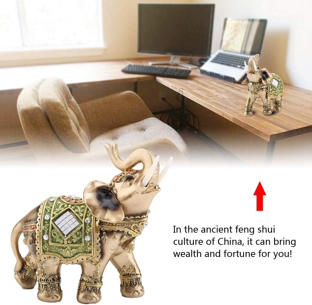 Hakeeta Lucky Elephant Statue, Feng Shui Elephant, Green, Perfect for Home Shop Decoration Gift, Thematic Display - Image 5