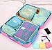 Yuhan Pretty 6pcs Packing Cubes Set Travel Luggage Organizer - 3 Travel Cubes + 3 Pouches (6 Sets, Green Spot)
