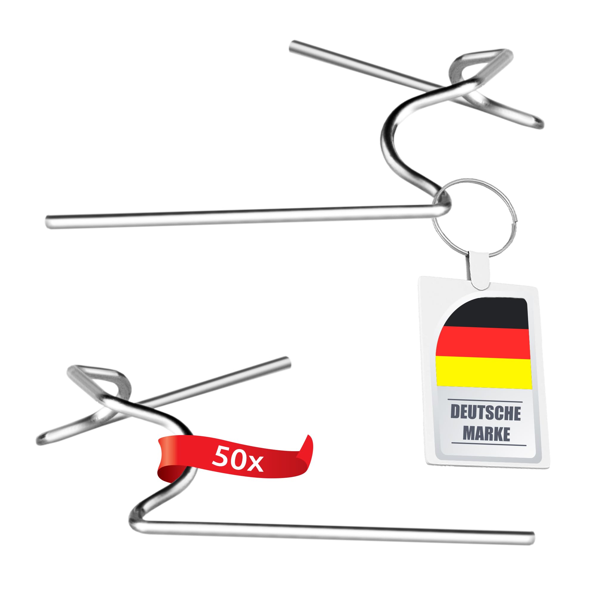 ECENCE 50 Greenhouse Clips Made of Stainless-Steel, Galvanized, W-Clips for Securing Greenhouse Glass Panes & Twin-Wall Sheets, Rust-Resistant & Stormproof (95mm x 35mm)