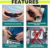 VeloChampion Lightweight Running Belt Black L/XL No Pins Race Number Holder view 3