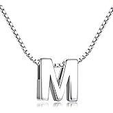 CANDYFANCY Initial Necklace 925 Sterling Silver Letter Pendant Personalized 26 Alphabet Necklace for Women Men A-Z