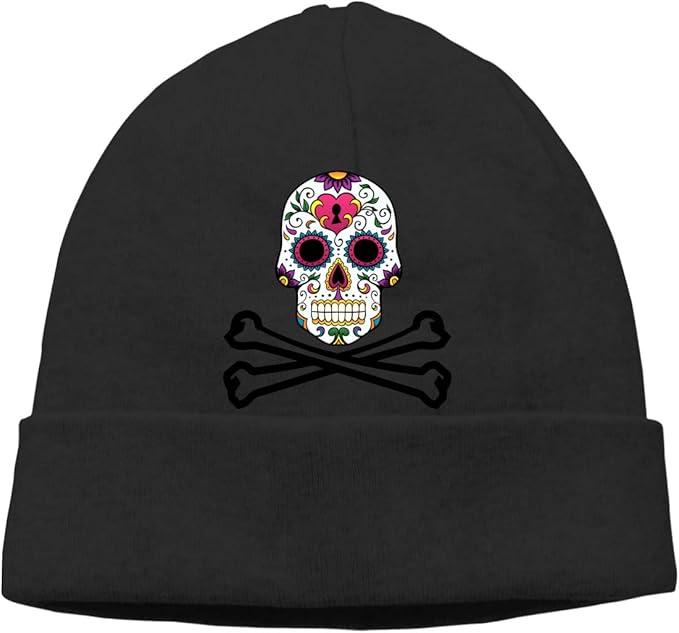 Unisex Beanie Cap, Skeleton Skull Trendy Cuffed Skull Knit
