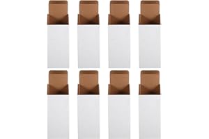 SEWACC 8pcs White Corrugated Cardboard Boxes 10x10x20cm for Shipping, Moving, Small Business Packaging