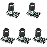 QWORK? 5 PCS 360 Degree Rotary Encoder Module KY-040 Brick Sensor Development Board with Knob Cap for Arduino