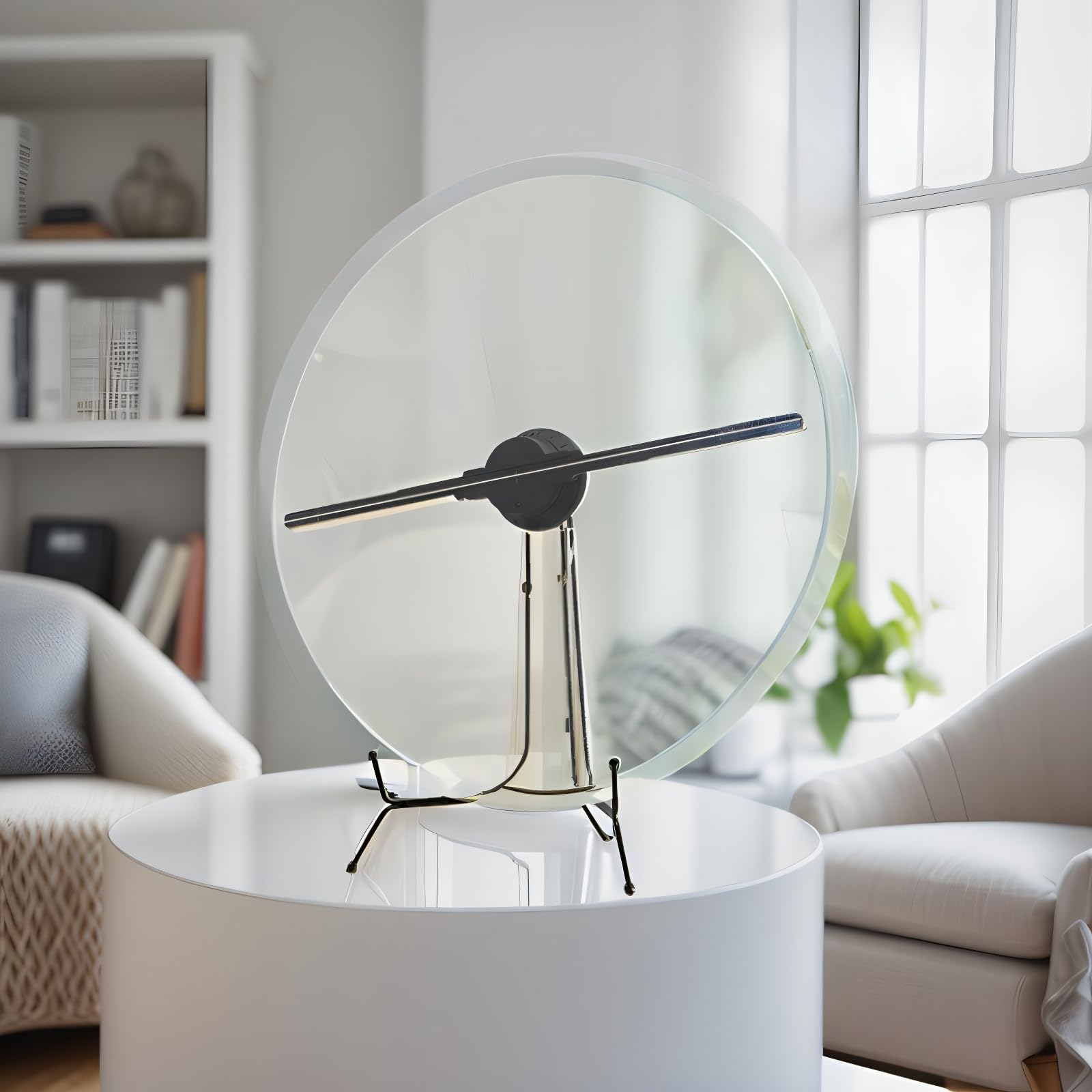 3D Hologram Fan with Cover, 3D Hologram Projector HD LED Advertising Display with Remote and Bluetooth and WiFi,1500 Video Library and for Business,Bar,Halloween (54CM Hologram Fan with Cover)