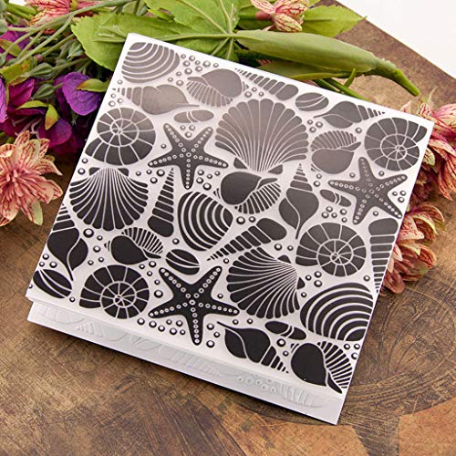 Shoresu Embossing Folder, Plastic Embossing Folder Stencils Template Molds DIY Scrapbooking Paper Photo Album Card Decoration Starfish