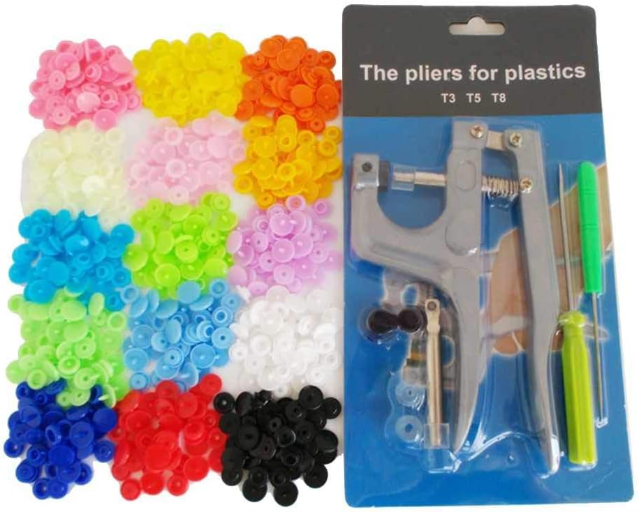 Flushzing 150/250 Sets/lot T5 12MM Round T5 12MM Round Plastic Plastic Snaps Button Fasteners Baby Clothes Clips Quilt Cover Sheet Resin Button