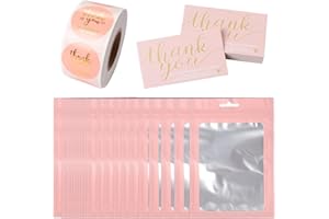 620Pcs Thank You Business Cards Stickers Set Gold Foil Include 100 Thank You Business Card 500 Thank You for Supporting My Sm