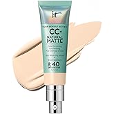 IT Cosmetics CC+ Cream Natural Matte - Poreless Full Coverage Foundation With SPF 40, 16HR Shine Control, Color-Corrector, Skin-Balancing Serum, Sweat-proof, Noncomedogenic for Oily Skin - 1.08 fl oz