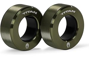 Titan Fitness TwistLock Pro Aluminum Barbell OD Green Collar Set, 59.5mm-51.5mm Sleeve Diameter, Quick Release Olympic Barbell Clamps, Pair of Magnetic Aluminum Weight Clips with Easy-Grip Knurling