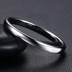 Jude Jewelers 2MM Tungsten Carbide Stackable Ring