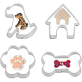 Dog Bone Cookie Cutter ANCKNE Bone Shape Cookie Cutter set Stainless Steel Homemade Dog Biscuit Treats Cutter 4 Pieces