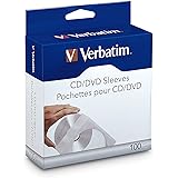 Verbatim CD/DVD Paper Sleeves-with Clear Window 100pk