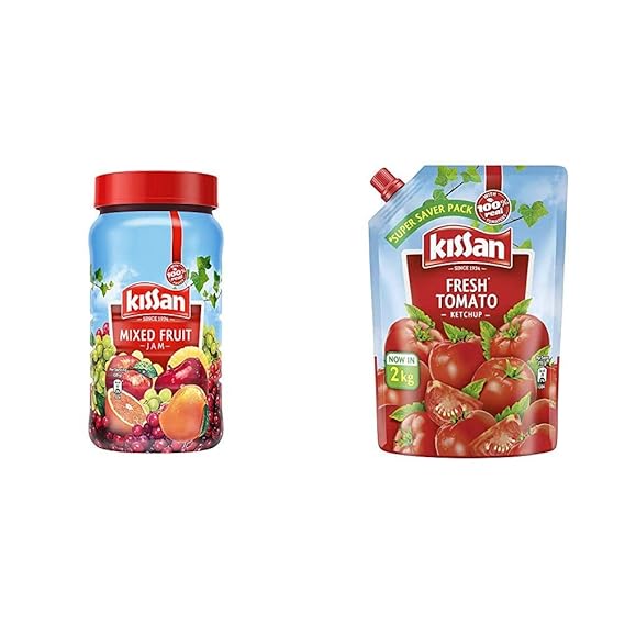 Kissan Mixed Fruit Jam, 1 kg + Kissan Fresh Tomato Ketchup, 2 kg