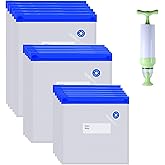 Sous Vide Bags 22 Pack Reusable Vacuum Food Storage Bags Kit, with 3 Sizes Vacuum Food Bags,1 Hand Pump, 4 Sealing Clips for Food Storage and Sous Vide Cooking