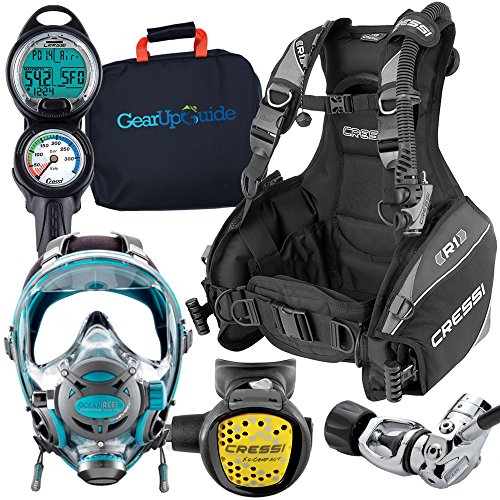 Cressi / Ocean Reef FullFace Mask Scuba Gear Package w/GupG Reg Bag