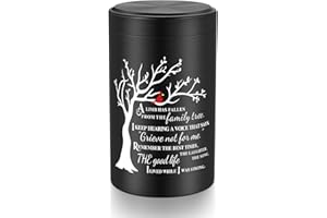 SOITIS Small Urns for Human Ashes Keepsake, 3.54 Inch Mini Urn for Human Ashes, Black Memorial Keepsake for Men Women, Cremat