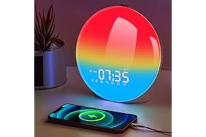 Chimiage Aurora Light, Wake Up Light Sunrise Simulation Alarm Clock for Kids, Heavy Sleepers, Bedroom, Sleep Aid, Dual Alarms, FM Radio, Snooze, Nightlight, Daylight, Natural Sounds, Ideal for Gift
