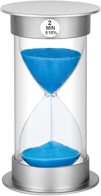 Amazon.com: Temporizador de arena de 2 minutos, reloj de arena de plástico 2 minutos, reloj de arena grande 2 minutos, reloj de arena de cristal de hora temporizador para niños, juegos, aula,