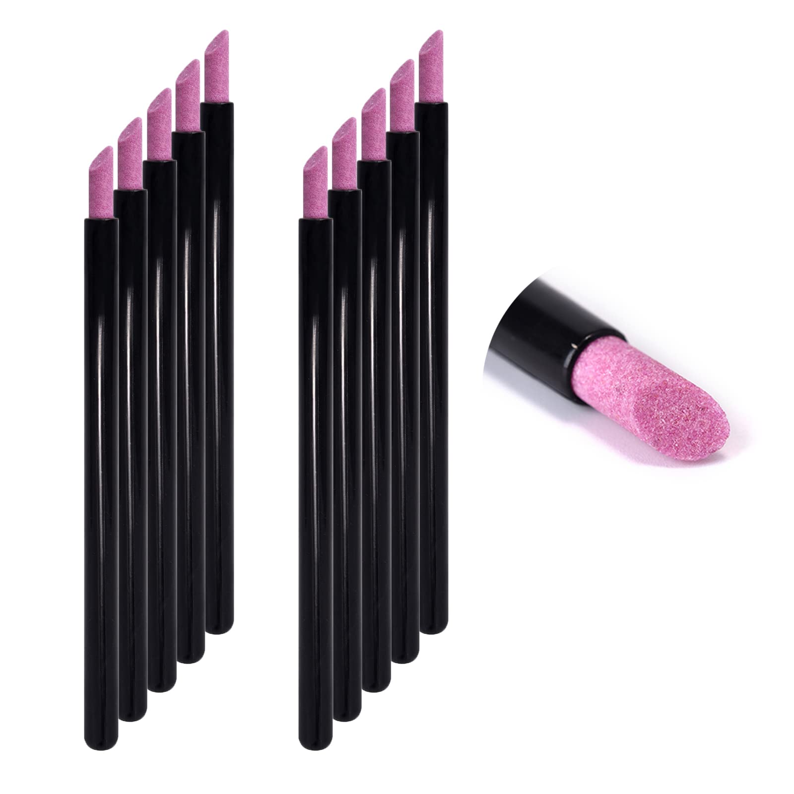 KADS 10Pcs Pumice Stone Nail File Cuticle Stone Pusher Nail Sanding Sticks Nail Art Pen Cuticle Remover Trimmer Buffer Manicure Tools for Household Beauty Salon Peeling Dead Skin Repairing