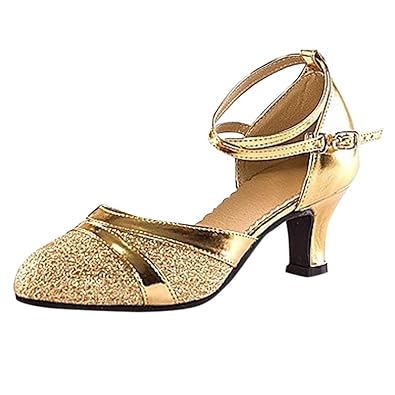 Pumps Damen,High Heels Sandalen Party Stiletto Hochzeit Pailletten Schuhe Gesellschaftstanz Tanztanz Tango