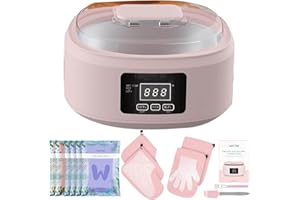 BACHENPNY Paraffin Wax Machine For Hands And Feet - Paraffin Wax Heater Moisturizing Set Automatic Timing Heat Preservation Paraffin Wax Machine For Hand Wax, Suitable For Arthritis, Dry Skin Repair (Pink)