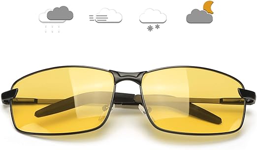 night driving vision anti glare yellow lens glasses