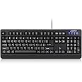 Perixx PERIBOARD-517 Wired Washable USB Keyboard, Certified with IP 65 Level, Black, US English Layout