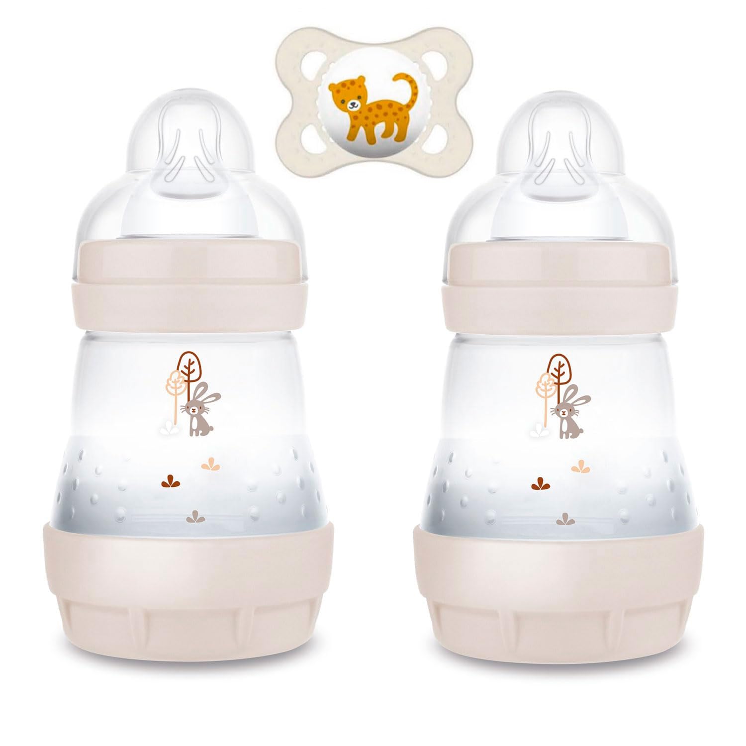MAM Starter Set Uni // Anti-Colic Bottle 160 ml // Includes Teat Size 1 from Birth // Includes MAM Original "Skin Soft" Silicone Dummy 0-6