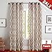 jinchan Curtains Taupe Linen Living Room Drapes Light Filtering Moroccan Tile Print Drapes Bedroom Curtain Flax Textured Geometry Lattice Grommet for Dining Room 96 Inch Length 2 Panels