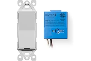 Levven Single-Pole On/Off Wireless Switch Kit - Decorator-Style Switch, Wireless Power Control Kit - Add a Switch Anywhere