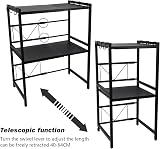Multibao 3 Tier Expandable Microwave Rack Shelf - Black, Adjustable view 5
