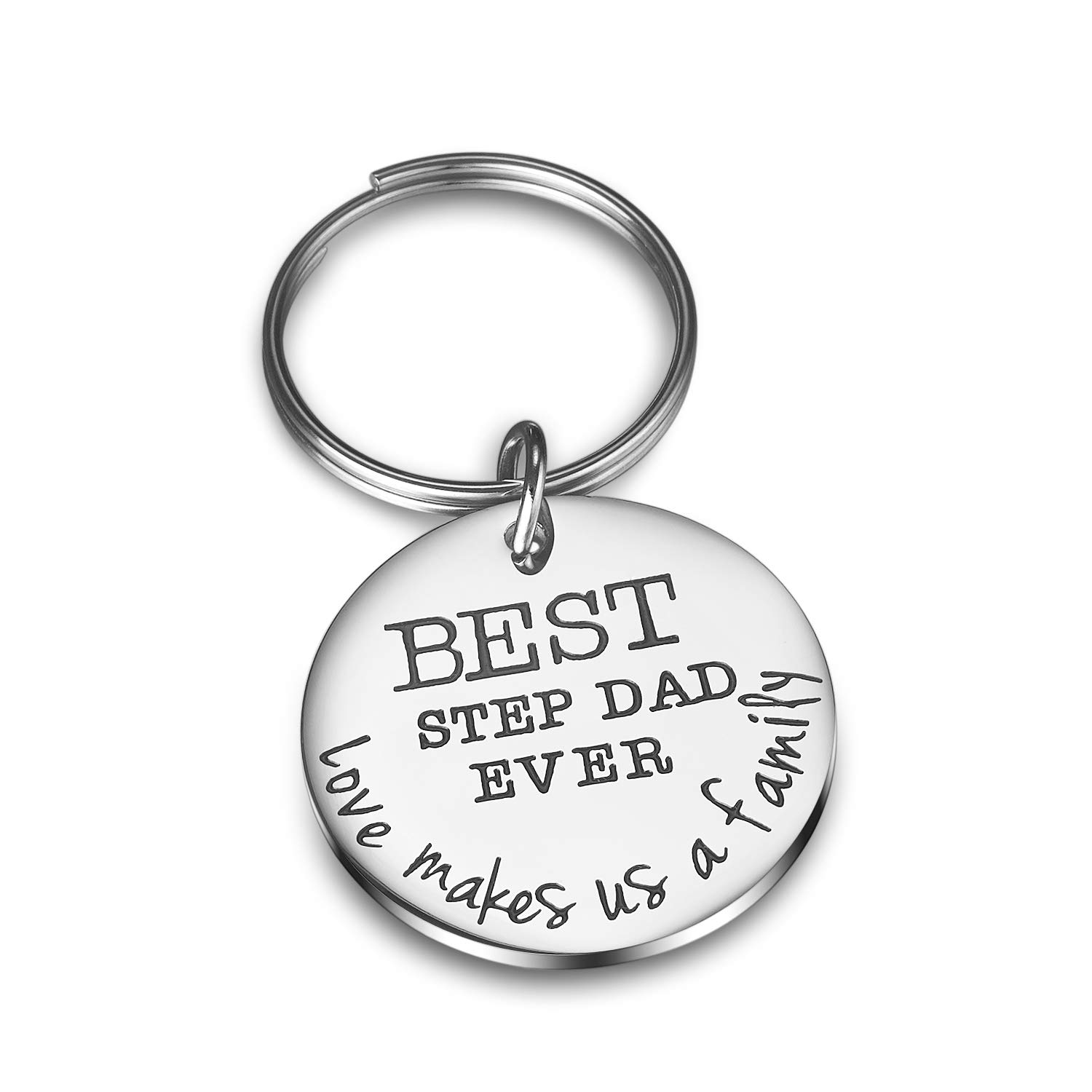 CJ&M Step Dad Keychain - Step Dad Father's Day - Stepfather Gift - Step Dad Gift - Father's Day Keychain - Bonus Dad Gift - Step Dad Keyring -Gift for Step Dad