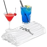 Minimal Store 100 PCS Black Plastic Drinking Straws Individually Wrapped | 10.23" x 0.24" | Disposable Straws Plastic for Drinking | BPA-Free | Great for Parties, Restaurants, Office | Made in USA