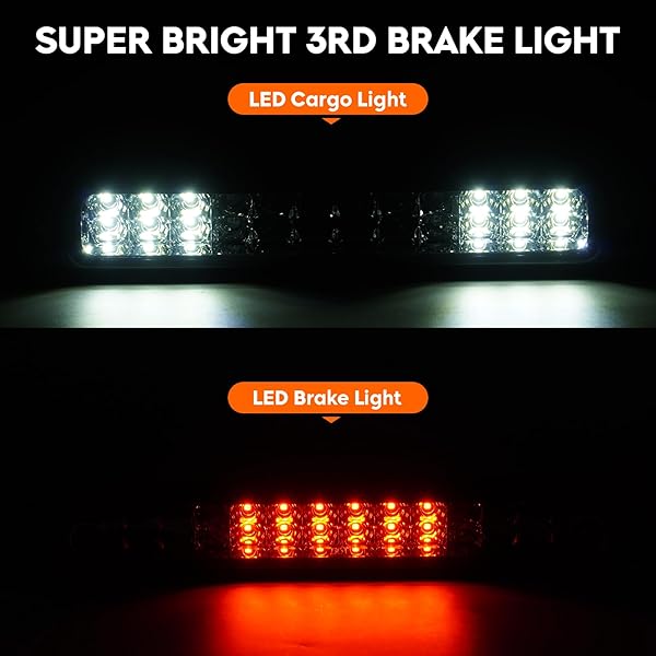 TRESOUND LED TAIL LIGHT + 3RD THIRD BRAKE CARGO LAMP FOR RAM 1500 1994-2001, FOR RAM 2500 3500 1994-2002, HIGH MOUNT STOP LIGHT REAR TAILLIGHT ASSEMBLY, 55055264AC, 55055265AC