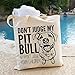 Pet Studio Art Don't Judge My Pit Bull Tote Bag