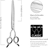 HASHIMOTO Straight Fluffer Scissors 42 Teeth 50% Thinning 7.0 in Lightweight view 2