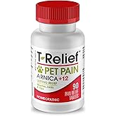 T-Relief Pet Pain Relief Arnica +12 Powerful Natural Medicines Help Ease Muscle Joint & Hip Pain Soreness Stiffness & Injuries Max Fast-Acting Soother for Dogs & Cats - 90 Tablets