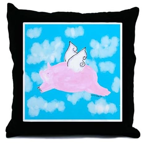 Amazon Com Cafepress Flying Pig Decor Throw Pillow 18 X18