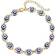 Evil Eye Bracelet for Women Daity Gold Chain Bracelet Blue Red White Eye Jewelry Turkish Lucky Protection Christmas Gifts Sto
