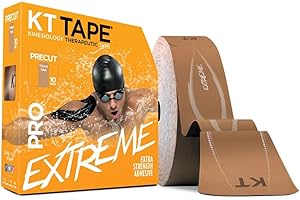 KT Tape PRO Extreme, Synthetic Jumbo Kinesiology Athletic Tape, 150 Count, 10” Precut Strips, Titan Tan