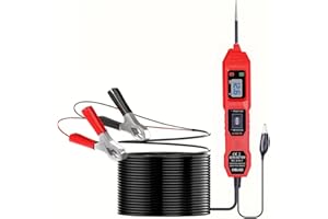 Power Circuit Probe Tester, 6V-24V DC Automotive Car Electric Fuse & Voltage Tester with LED Test Light, HD LCD Readout, Over