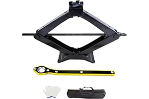 NOVIITUS Scissor Car Lift Jack 3 Ton (6614 lbs) for Sedans, MPVs & SUVs, Compact Portable Kit Vehicle Roadside Emergency Tool