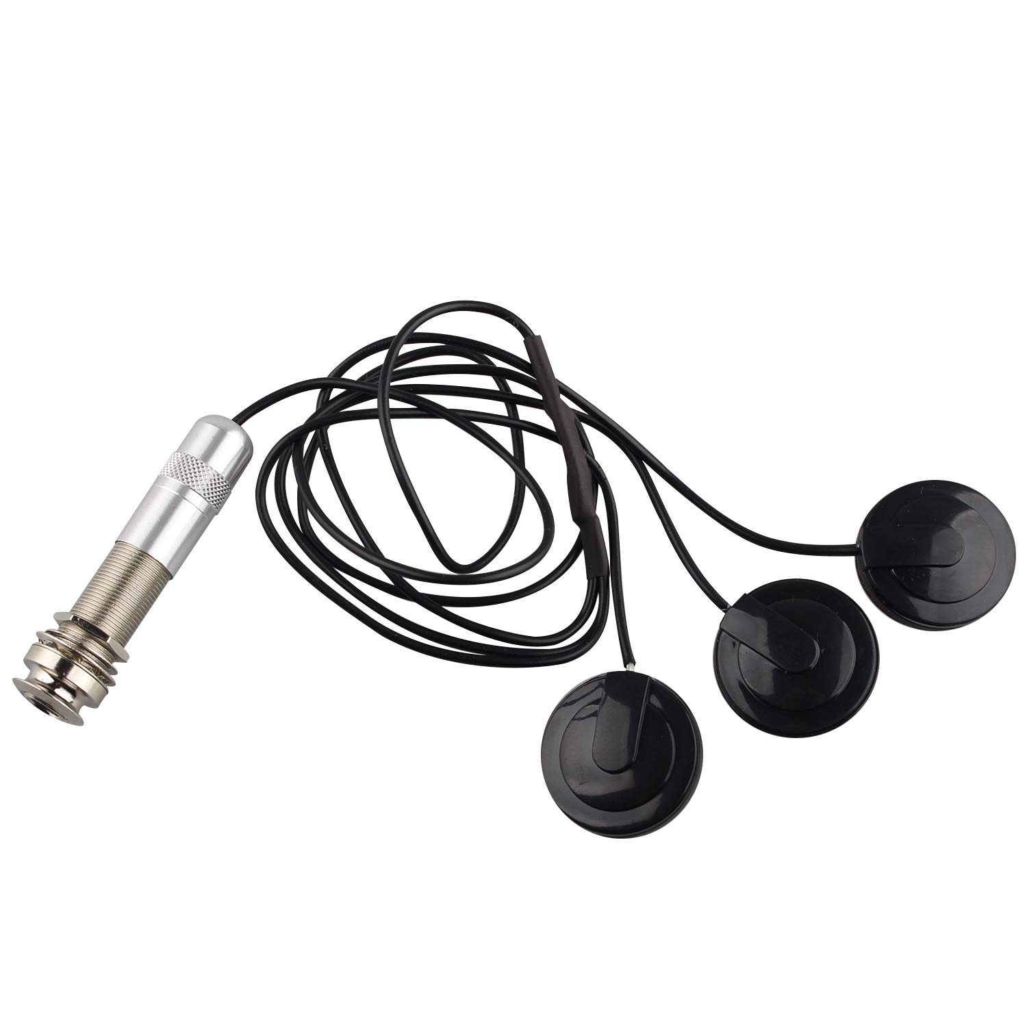Futheda Self-adhesive Pickup Piezo Jack Disc 3-Transducer Microphone for Acoustic Guitar Ukulele Mandolin Banjo Violin String Instruments Universal
