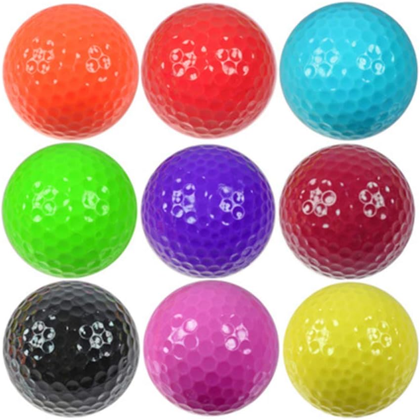 BESPORTBLE 9PCS Golf Balls Colored Practice Golf Balls Aid Balls Rubber
