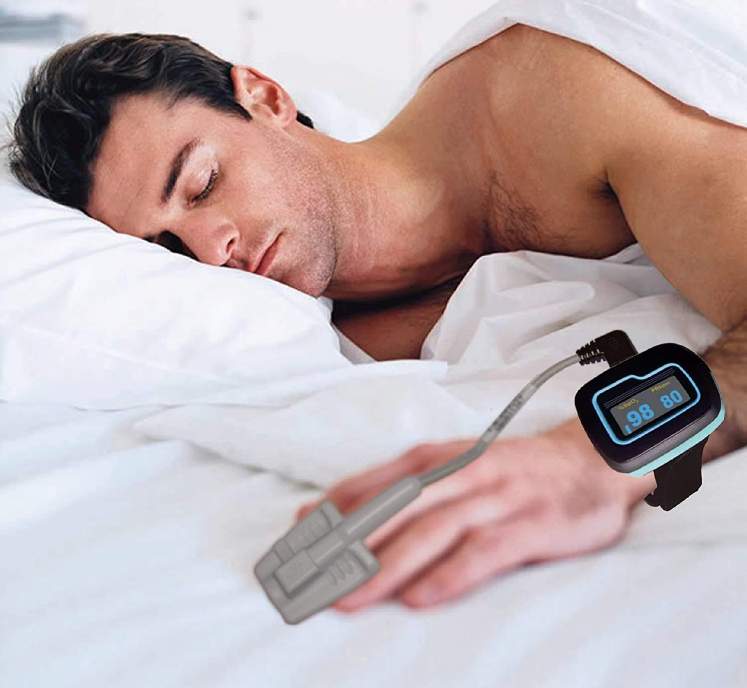 ChoiceMed Sleep Monitor / Wrist Pulse Oximeter for All Night Monitoring (Model MD300W512 FDA approved ) by Home Care Wholesale