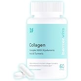 Bettervits Hydrolyzed Marine Collagen Peptides for Women, Men | 60 Capsules | With Hyaluronic Acid, Turmeric, Biotin &amp; Vitamin C for Skin, Hair, Nails &amp; Joints. Supports Elasticity &amp; Strength.