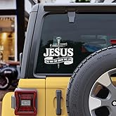 Premium Jesus The Way The Truth The Life Car Decal – Christian Cross Sticker, Faith Vinyl Decal for Car, Truck, Laptop, Christian Gift Size 6x6 inches