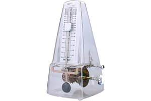 ENO MUSIC Loud Pure Sound Mechanical Metronome for Piano Violin Guitar Ukulelel Musicians, Transparent White